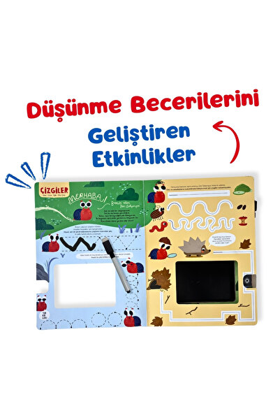 Sincap Kitap Çiz Çiz Zeki Salyangoz Tabletli Etkinlik Kitabı-İnce Motor Gelişimi-Düşünme Becerileri 3+ Yaş