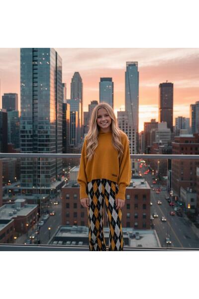 Hilal Akıncı Kids Tricotaj pentru fete cu mâneci liliac Pulover Pantaloni Arg...