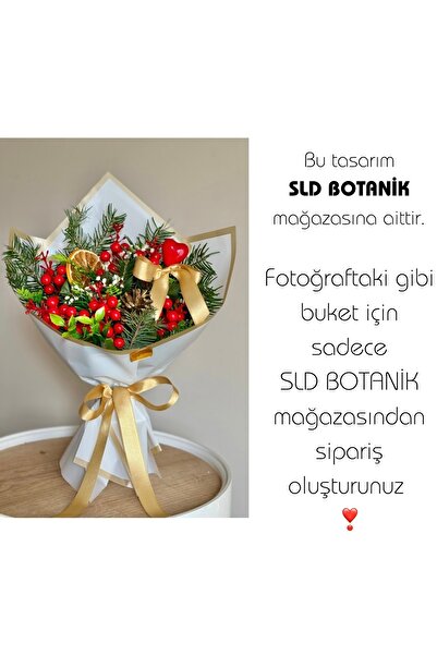 Çiçek Beyaz Gold Model Kokina Çiçeği Kalpli - Yılbaşı Hediyesi (6 dal - YAPAY)