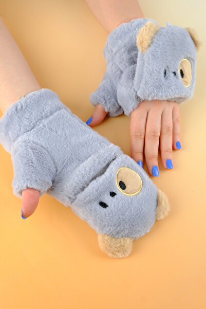 Jack Ferrero Peluş Kürk Örgü Eldiven Peluş Parmaksız Eldiven Kış Yumuşak Sıca...