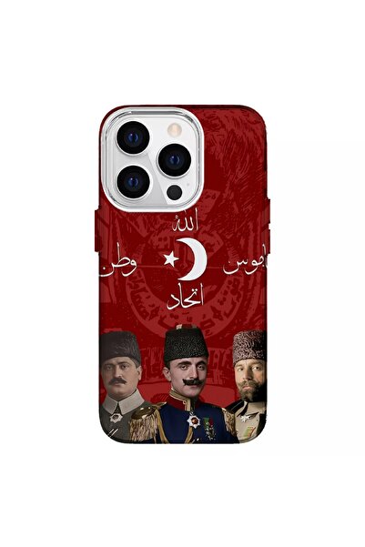 Turkuaz Iphone 13 Pro Max Uyumlu İttihat ve Terakki Tasarimli Lüks Silikon Kilif