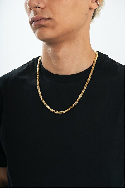 UKHWD SUPPLY 5mm X 55cm Çelik Gold Kral Zincir Kolye