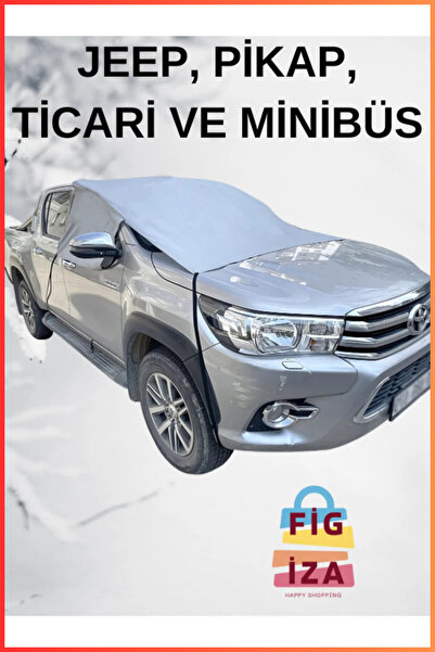 figiza Oto Branda Araç Buz Kar Güneş Koruyucu Yarım Branda Araba Ön Yan Cam K...