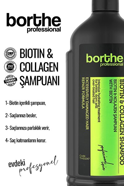 Borthe شامبو احترافي لإصلاح البيوتين والكولاجين – عناية مكثفة ومرطبة وقوية 70...