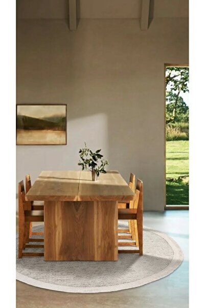 Halispecial Alera-Beyaz-Yuvarlak-Oturma Odası-Mutfak-Modern-Kilim-Yıkanabilir...