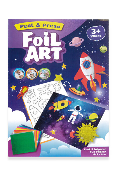 foil art مجموعة ألعاب ملونة من الفويل بتصميم الفضاء للأطفال من Peel & Press