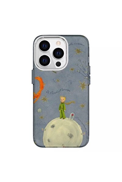 Turkuaz Iphone 13 Pro Uyumlu Küçük Prenses Tasarimli Lüks Silikon Kilif