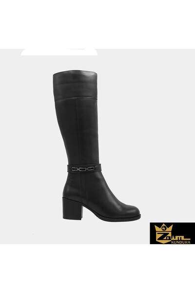Zaim Kundura Women's Black Genuine Leather Boots 505092304-1
