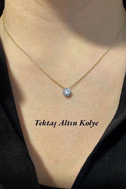 Hepimitu Tektaş Altın Kolye