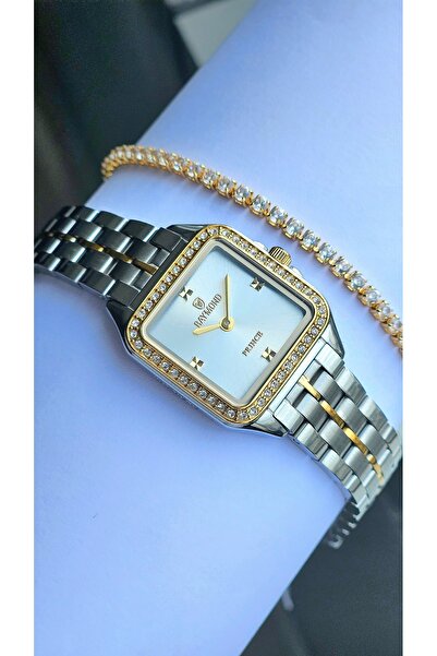 Raymond ساعة يد نسائية مربعة RYM-213060 باللون الأبيض