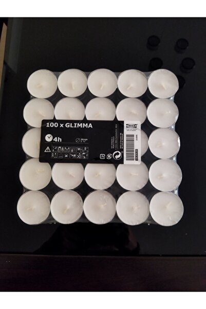 IKEA Glimma Tealight Mum Beyaz ( 3,8 Cm 100 Adet )