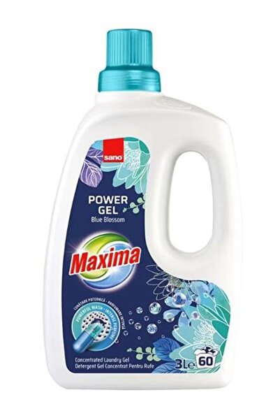 Sano Detergent gel concentrat pentru rufe Maxima Blue Blossom , 60 spalari, 3 l