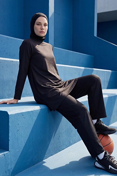 Haşema Active H-Per Fit Black Hijab Training Top Act-29