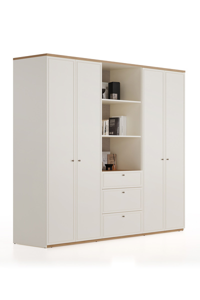 Enza Home Marsana 4 Kapaklı, Çekmeceli Gardırop