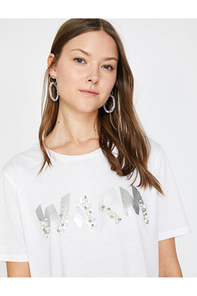 Koton Γυναικείο T-Shirt εκρού