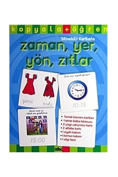 Abc Yayınları الوقت، المكان، الاتجاه، المتناقضات (مع بطاقات قابلة للمسح)