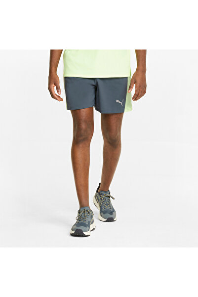 Puma شورت الجري المفضل للرجال، مقاس 5 بوصات، منسوج، رمادي