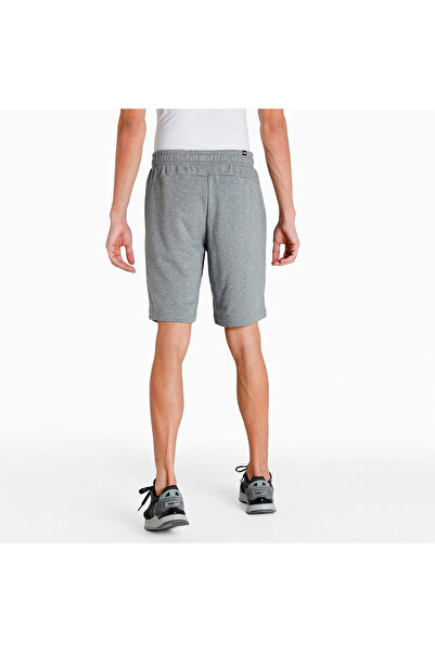 Puma شورت تدريب برمودا برباط وشعار العلامة التجارية للرجال، رمادي
