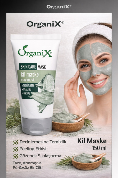 Organix Arındırıcı Kil Maskesi - Peeling Etkili Derinlemesine Temizlik Maskes...