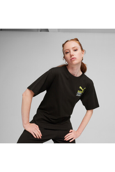 Puma Womens CLASSICS BRAND LOVE Tee - Black