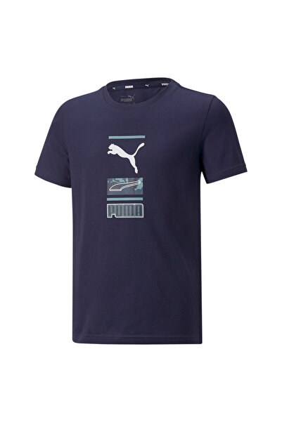 Puma تي شيرت ألفا جرافيكي للأولاد - أزرق
