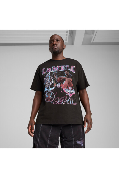 Puma Mens Melo Iridescent Hornets Basketball Tee - Black