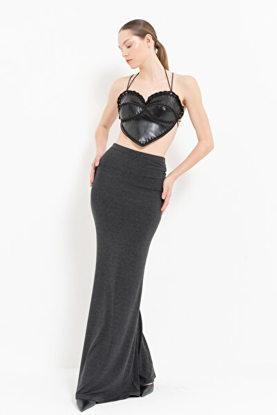 Kikiriki Antrasit Beli Lastikli Uzun Etek