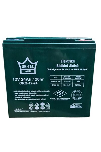 ORTEC 6'lı Set 12v 24ah Elektrikli Motorsiklet Aküsü Jel Akü