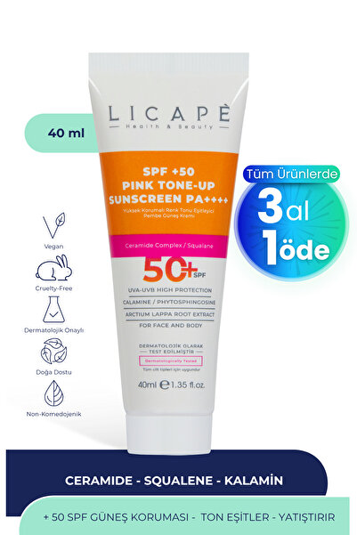 Licape Yüksek Korumalı Renk Tonu Eşitleyici Pembe - Pink Güneş Kremi 40 ml