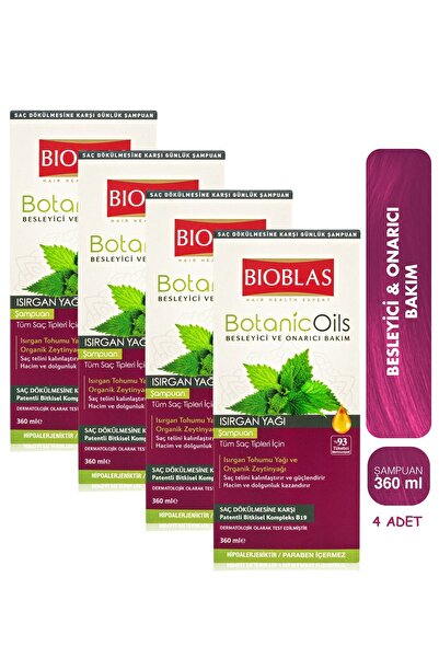 Bioblas Şampuan Isırgan Yağı Özlü Ince Telli 360 Ml 4 Adet