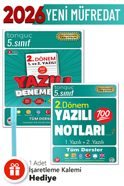 Tonguç Yayınları 5. Sınıf 2. Dönem 1 Ve 2. Yazılı Yazılı Denemeleri Ve Yazılı...