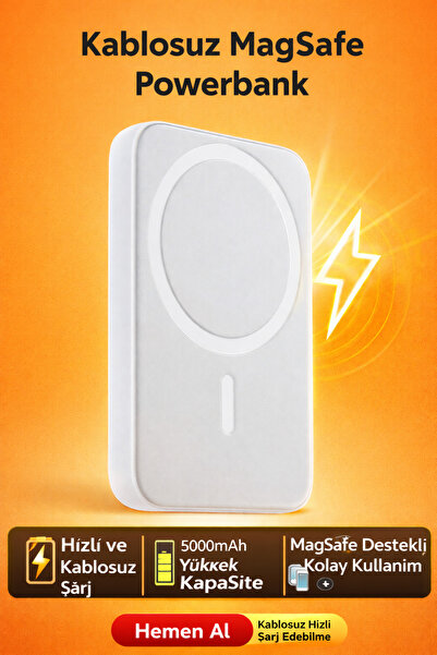 Wair Teknoloji Magsafe 5000 Mah Powerbank Kablosuz Şarj Cihazı Iphone Uyumlu ...