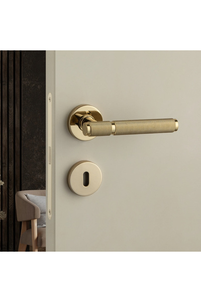 System Pıxar-t Altın - Oda Tipi Rozetli Kapı Kolu - Hha214tro12n Gl