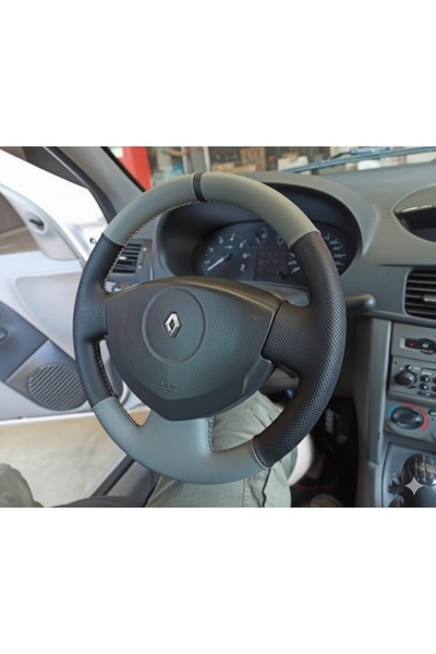 Detay Direksiyon Kılıfı Renault Symbol -clio 2 -2003-12 Gri Siyah Kombin Arac...