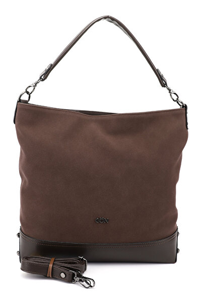 GÖNDERİ(R) Women's Brown Suede Brown Long Strap Hand and Shoulder Bag