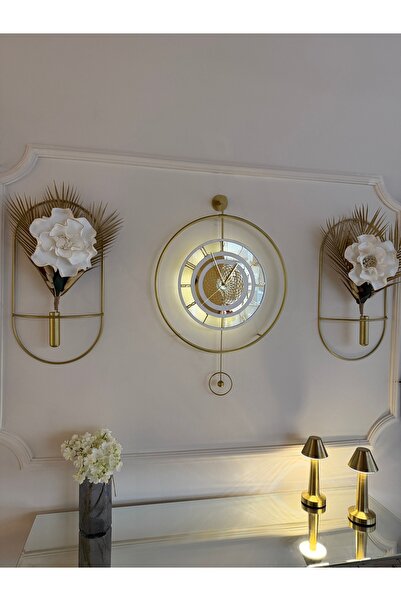 MetaQuartz Aksesuar 3'lü Gold - Çark Pırlanta , Kırılmaz Camlı , Modern Dekor...