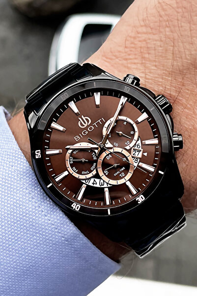 Bigotti Full Steel Men's Wristwatch 5 Atm Water Resistant Black Color Bmer2004C5