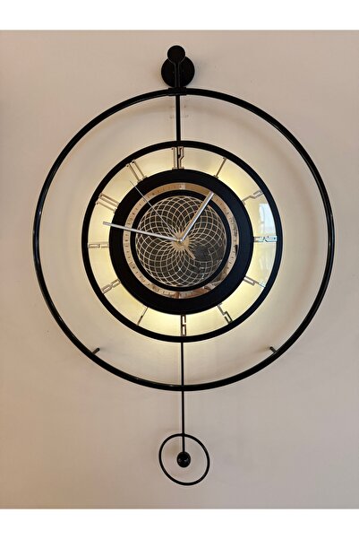 MetaQuartz Aksesuar Siyah - Çark Pırlanta - Kırılmaz Camlı - Modern Sarkaçlı ...