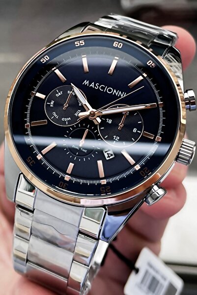 mascionni Erkek Kol Saati 3 Atm Su Geçirmez Gümüş Renk Çelik Kordon + Doğalta...