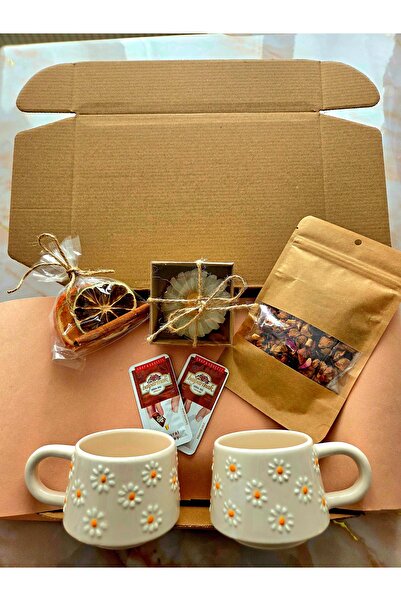 shaymia natural Papatya Konseptli Çay Hediye Seti – Papatyalı Kupa & Meyveli ...