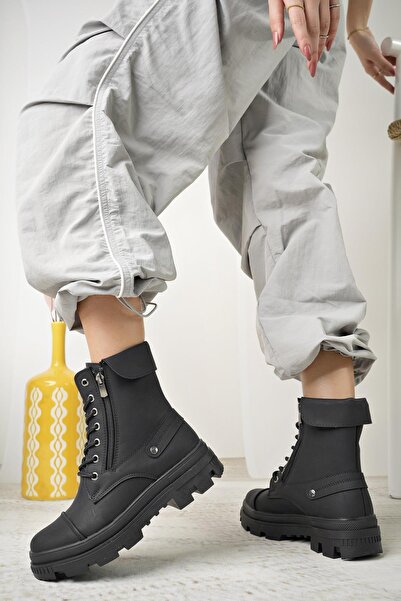 Nesil Shoes Neyna 1337 Чорні жіночі черевики з емблемою