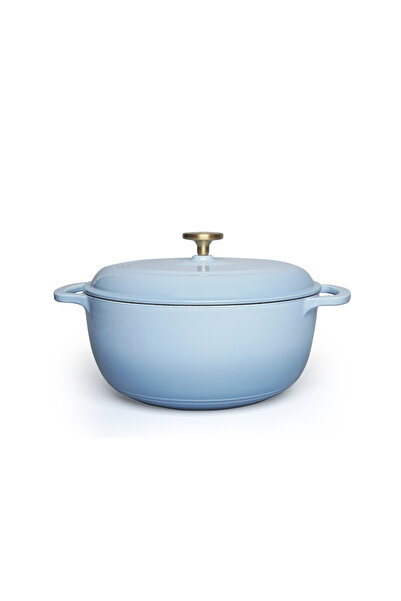 VAV GET 6QT Enameled Cast Iron Dutch Oven. Non-Stick, Oven & Stovetop Safe - Light Cornflower Blue