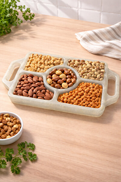 Phellos طبق تقديم تقليدي مقسم - طبق تقديم عتيق للوجبات الخفيفة والمقبلات والص...