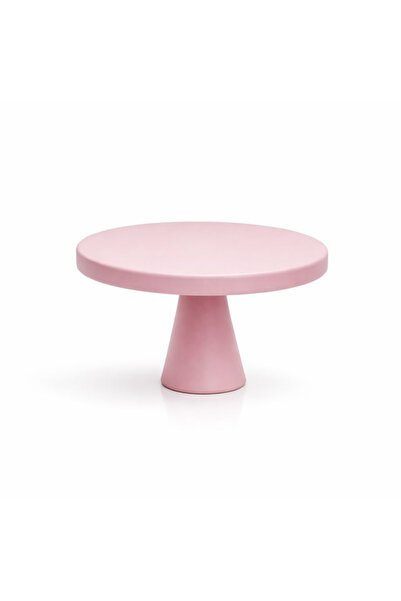 na neşeli ahşap 23cm Baby Pink Cake Display Stand Birthday Cake Display Pedes...