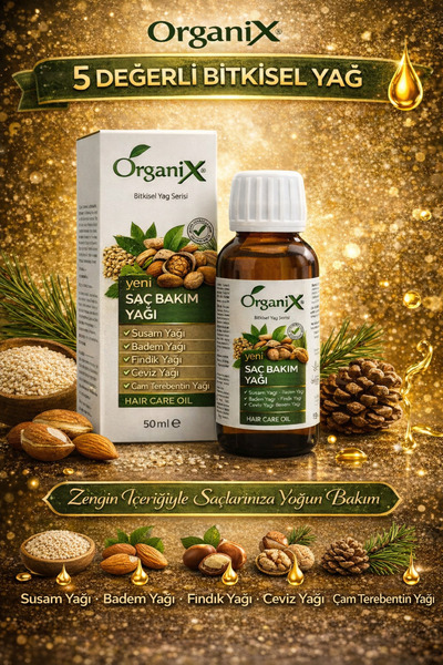 Organix Saç Bakım Yağı- Kırık Onarıcı, Parlatıcı, Elektriklenme Önleyici, Bit...