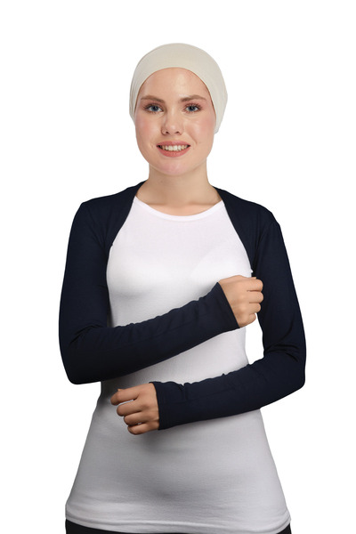 Altobeh Bolero Hijab Mânecă Lungă - Bleumarin