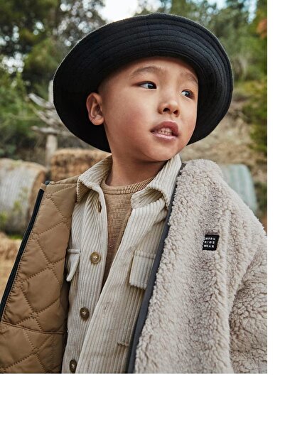 MAYORAL معطف قطيفة للأطفال من الجنسين بغطاء رأس قابل للارتداء على الوجهين بال...