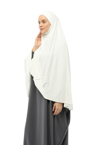 Altobeh Eșarfă practică Ready cu Turban Voal Hijab cu Hijab - Prayer Cover Souffle (5XL) - Ecru