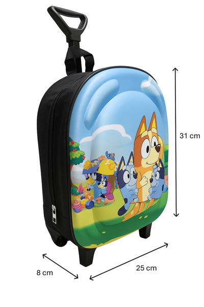 NEWFULL Bluey Boys' Kindergarten Nursery Backpack with Trolley