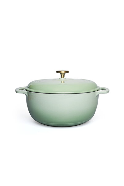 VAV GET 6QT Enameled Cast Iron Dutch Oven. Non-Stick, Oven & Stovetop Safe - Sage Green